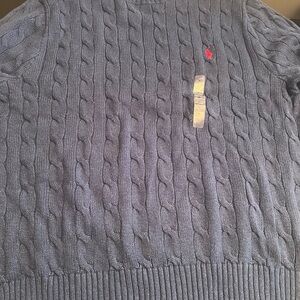 Men’s cableknit cobalt blue Polo Ralph Lauren sweater
